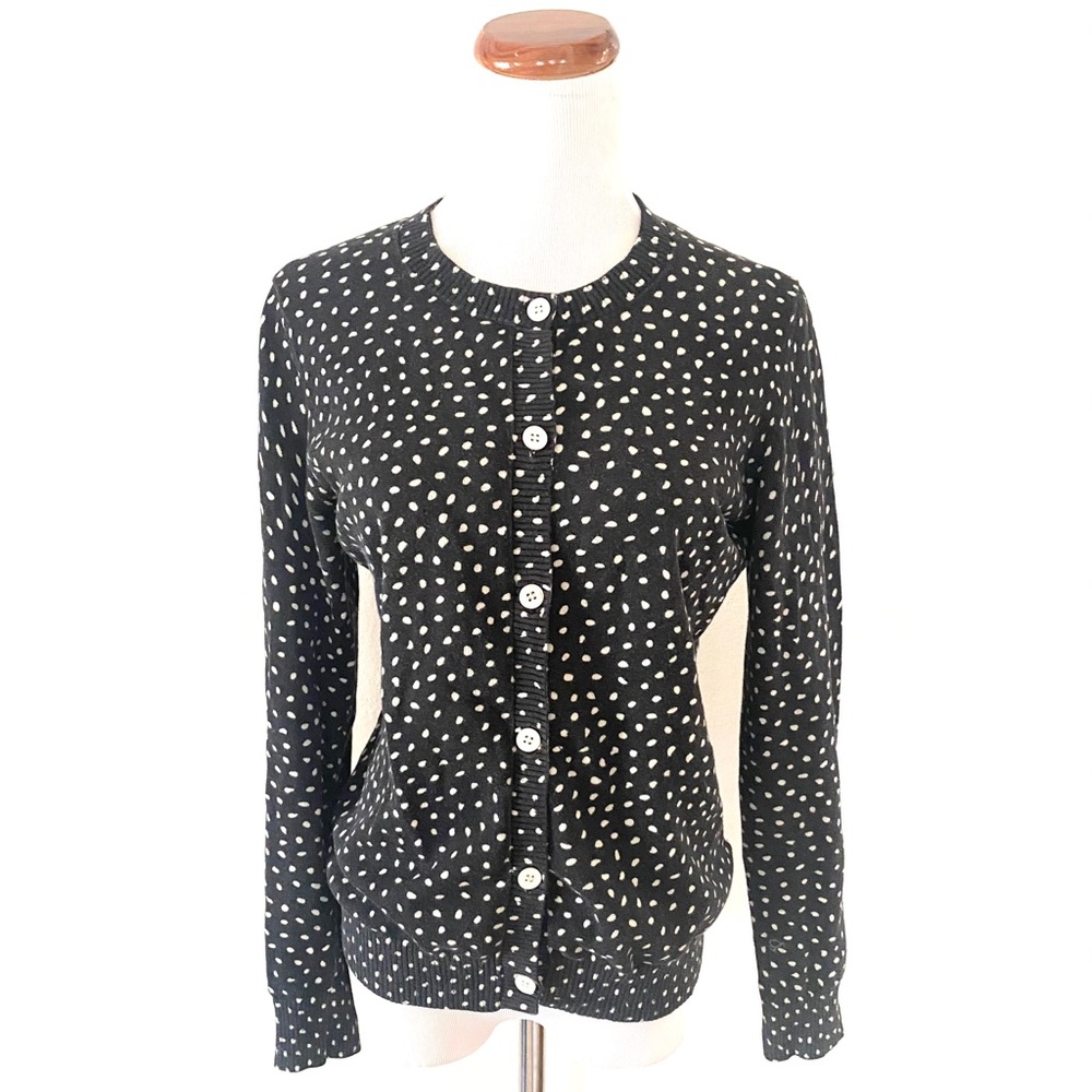 APC Polkadot Cardigan Button Down Sweater Size L